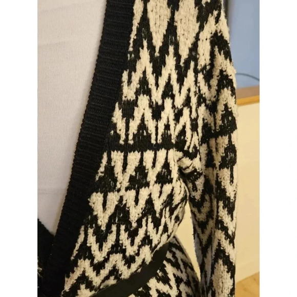LOFT Lou & Grey Sweater Wmns  S/M Long Sleeve Open Front Wool Knit Tribal Print - Picture 3 of 7